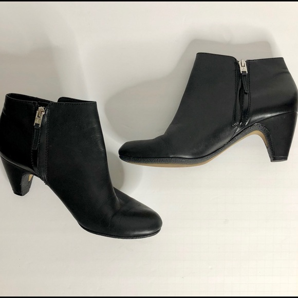 SOLDSam Edelman Black Leather Cone Heel Ankle Boot - Picture 3 of 9